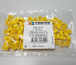 CABLE MARKERS/ LABELS Black on Yellow (Pkt 100)